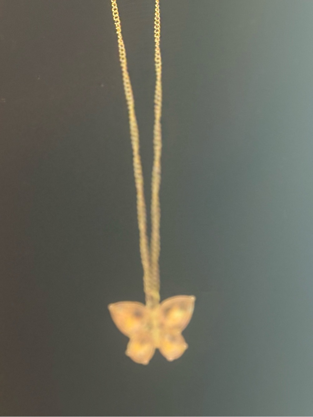 Silvertone pink butterfly Pendant Necklace - Women Jewelry
